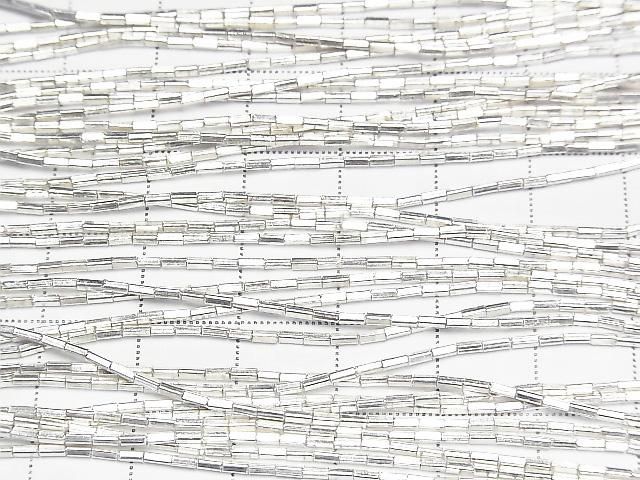 Karen Silver 方管 2.5x1x1mm 白銀 1/8或1股珠子 (約27英吋/68公分)
