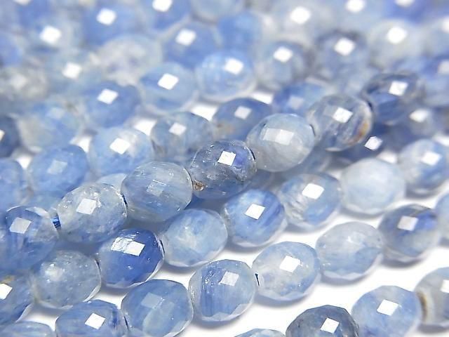 [Video]High Quality! Kyanite AA+ Faceted Rice 5x4x4mm half or 1strand beads (aprx.15inch/36cm)