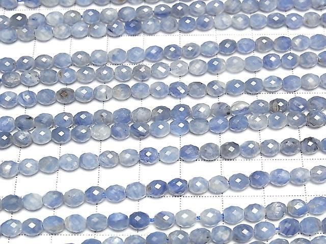 [Video]High Quality! Kyanite AA+ Faceted Rice 5x4x4mm half or 1strand beads (aprx.15inch/36cm)