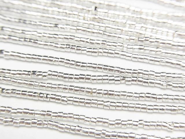 Karen Silver Rondelle (Heishi) 1.5x1.5x1mm White Silver 1/4 or 1 strand beads (approx. 27 inches/68 cm)