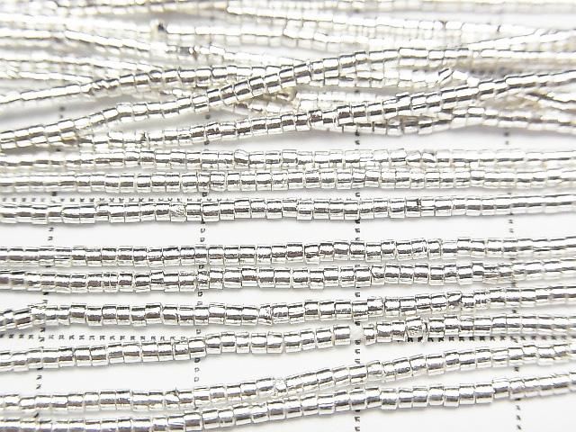 Karen Silver Rondelle (Heishi) 1,5x1,5x1mm Argent Blanc Perles 1/4 ou 1 fil (env. 68 cm)