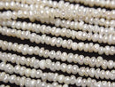 [Video] Fresh Water Pearl AA White Rondelle 2.5mm 1strand beads (approx. 15 inches/36 cm)