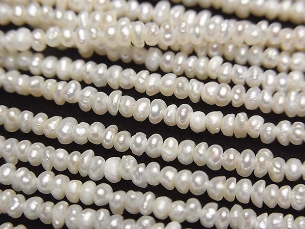 [Video] Fresh Water Pearl AA White Rondelle 2.5mm 1strand beads (approx. 15 inches/36 cm)