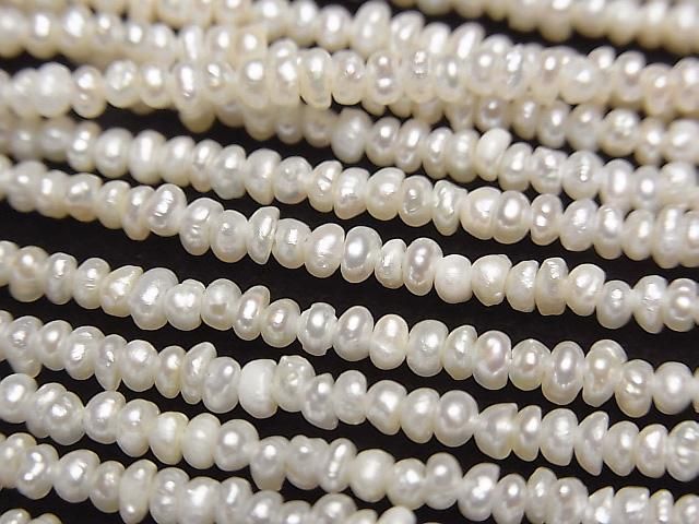 [Video] Fresh Water Pearl AA White Rondelle 2.5mm 1strand beads (approx. 15 inches/36 cm)