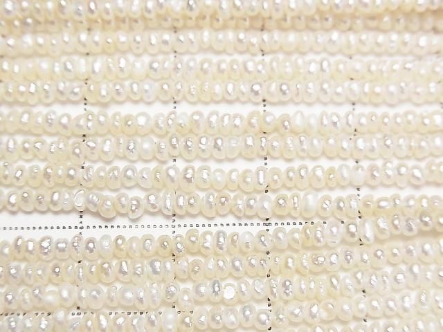 [Video] Fresh Water Pearl AA White Rondelle 2.5mm 1strand beads (approx. 15 inches/36 cm)