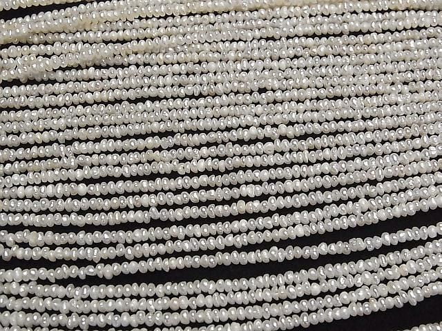 [Video] Fresh Water Pearl AA White Rondelle 2.5mm 1strand beads (approx. 15 inches/36 cm)