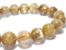 [Video][One of a kind] Rutilated Quartz AAAA Round 10.5mm Bracelet NO.508