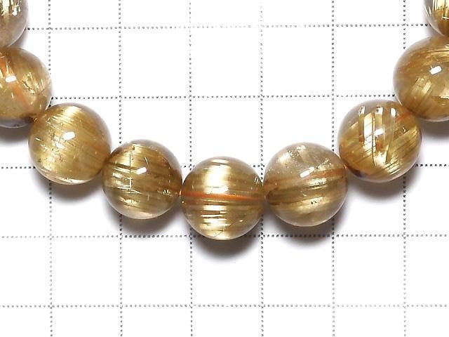 [Video][One of a kind] Rutilated Quartz AAAA Round 11.5mm Bracelet NO.509
