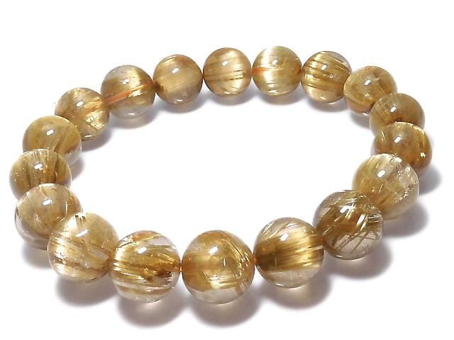 [Video][One of a kind] Rutilated Quartz AAAA Round 11.5mm Bracelet NO.509