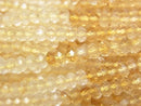 [Video] High Quality! Citrine AA++ Faceted Button Rondelle 4x4x2mm 1strand beads (aprx.15inch/37cm)