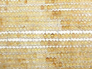 [Video] High Quality! Citrine AA++ Faceted Button Rondelle 4x4x2mm 1strand beads (aprx.15inch/37cm)