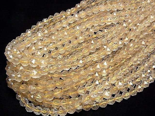 [Video] High Quality! Rutilated Quartz AA+ Star Faceted Round 8mm 1/4 or 1strand beads (approx. 15 inches/38 cm)