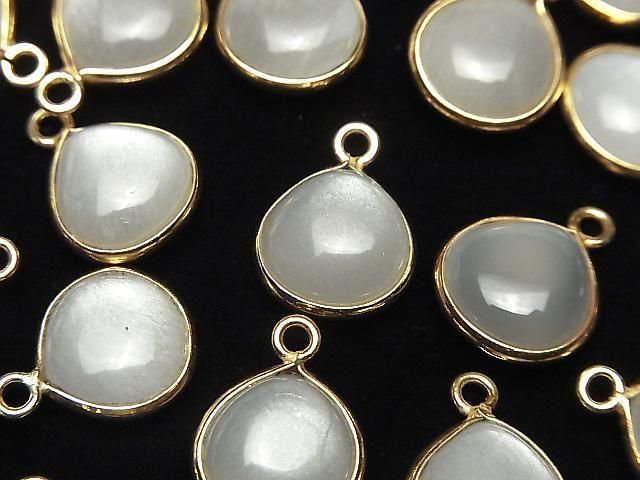 [Video] White Moonstone AA++ Bezel Setting Chestnut 11x11mm 18KGP 2pcs