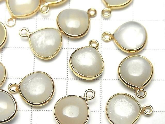 [Video] White Moonstone AA++ Bezel Setting Chestnut 11x11mm 18KGP 2pcs