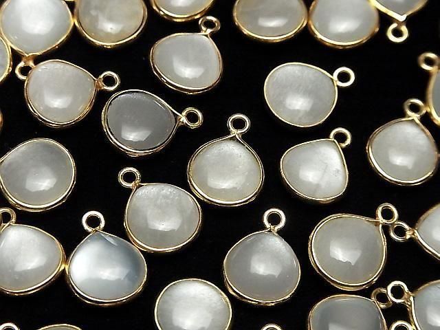 [Video] White Moonstone AA++ Bezel Setting Chestnut 11x11mm 18KGP 2pcs