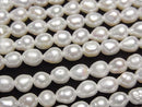 [Video] Fresh Water Pearl AA Rice-Drop 5x4x4mm White 1strand beads (approx. 14 inches/34 cm)