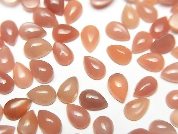 [Video] Orange Moonstone AAA- Pear Shape Cabochon 6x4mm 10pcs