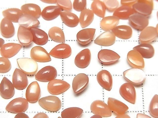 [Video] Orange Moonstone AAA- Pear Shape Cabochon 6x4mm 10pcs