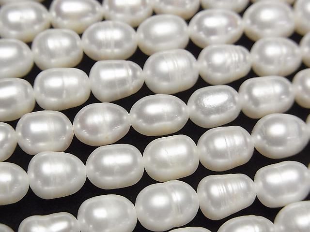[Video] Fresh Water Pearl AA Rice 7x6x6mm White 1strand beads (approx. 13 inches/33 cm)