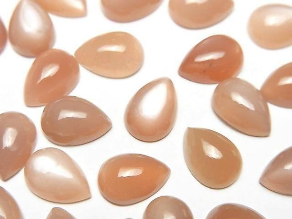 [Video] Orange Moonstone AAA- Pear Shape Cabochon 10x7mm 3pcs