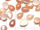 [Video] Orange Moonstone AAA- Pear Shape Cabochon 10x7mm 3pcs