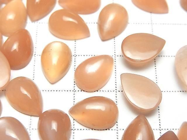 [Video] Orange Moonstone AAA- Pear Shape Cabochon 12x8mm 2pcs
