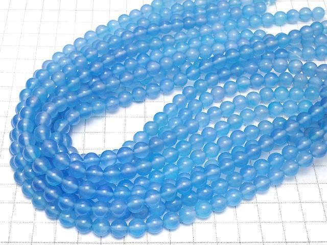 Blue Agate AAA Round 8mm 1strand beads (approx. 15 inches/36 cm)