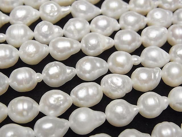 [Video] Fresh Water Pearl AA+ Natural Drop-Rice 6-7mm White 1strand beads (approx. 15 inches/37 cm)