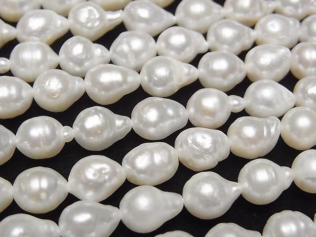 [Video] Fresh Water Pearl AA+ Natural Drop-Rice 6-7mm White 1strand beads (approx. 15 inches/37 cm)