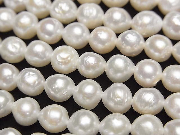 [Video] Fresh Water Pearl AA Natural Round 6-7mm White 1strand beads (approx. 15 inches/38 cm)