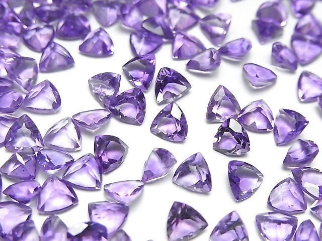 [Video]High Quality Amethyst AAA- Loose stone Triangle Faceted 5x5mm 10pcs