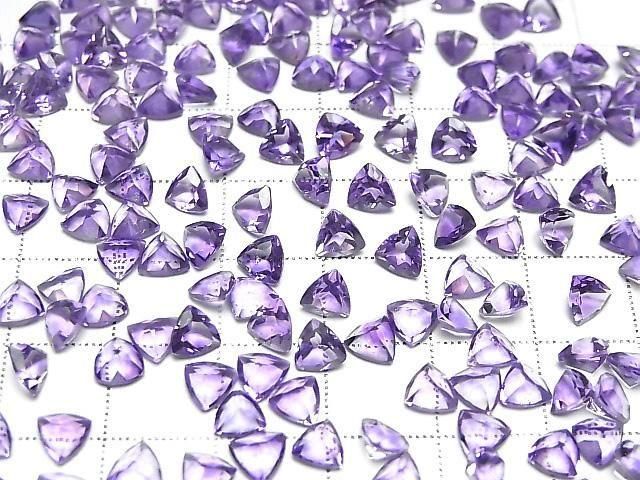 [Video]High Quality Amethyst AAA- Loose stone Triangle Faceted 5x5mm 10pcs