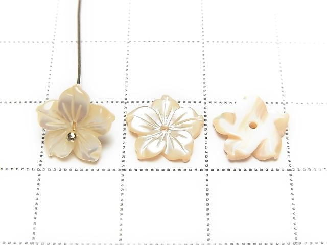Mother of Pearl MOP AAA Beige Flower [8mm][10mm][12mm] Center Hole 4pcs