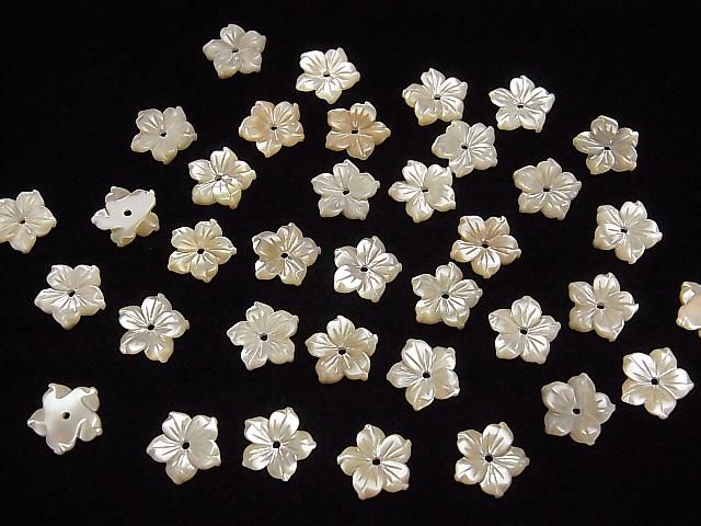 Mother of Pearl MOP AAA Beige Flower [8mm][10mm][12mm] Center Hole 4pcs