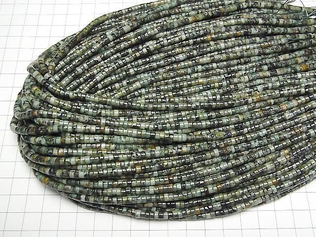 [Video]African Turquoise Rondelle (Heishi)4x4x2mm 1strand beads (aprx.15inch/37cm)