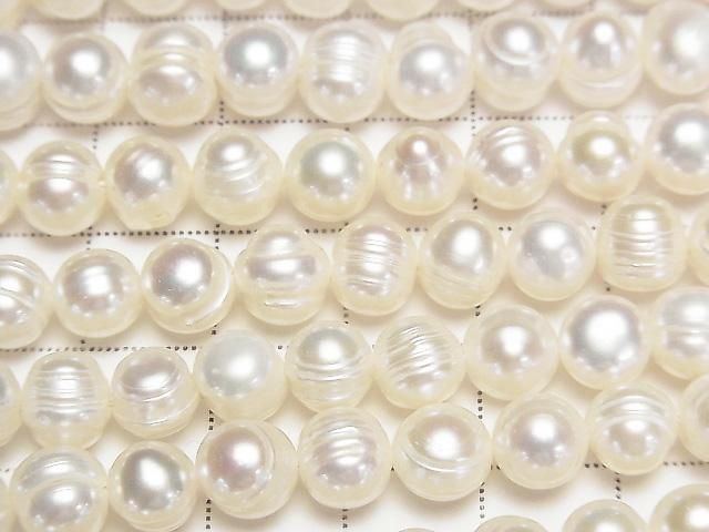 [Video] Fresh Water Pearl AA Wrinkle Potato 7-9mm White 1strand beads (approx. 13 inches/33 cm)