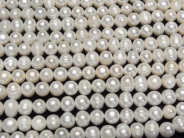 [Video] Fresh Water Pearl AA Wrinkle Potato 7-9mm White 1strand beads (approx. 13 inches/33 cm)