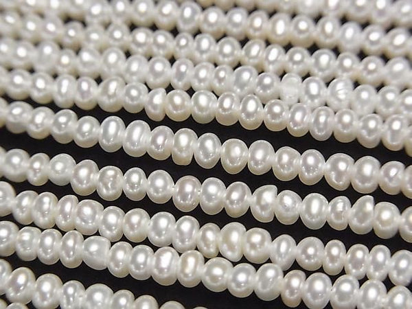 [Video] Fresh Water Pearl AA++ White Potato Rondelle 2.5-3mm 1strand beads (approx. 15 inches/38 cm)