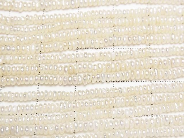 [Video] Fresh Water Pearl AA+ White Rondelle 2.5mm 1strand beads (approx. 14 inches/35 cm)