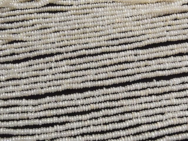 [Video] Fresh Water Pearl AA+ White Rondelle 2.5mm 1strand beads (approx. 14 inches/35 cm)