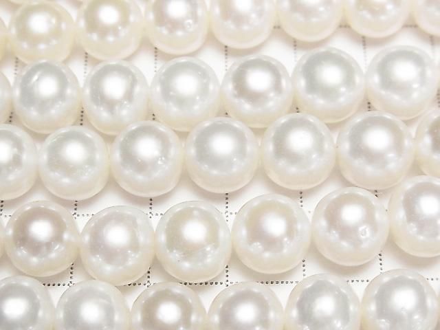 [Video] Fresh Water Pearl AAA- Semi Round 9-10mm White 1strand beads (approx. 15 inches/38 cm)