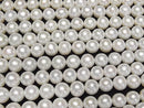 [Video] Fresh Water Pearl AAA- Semi Round 9-10mm White 1strand beads (approx. 15 inches/38 cm)