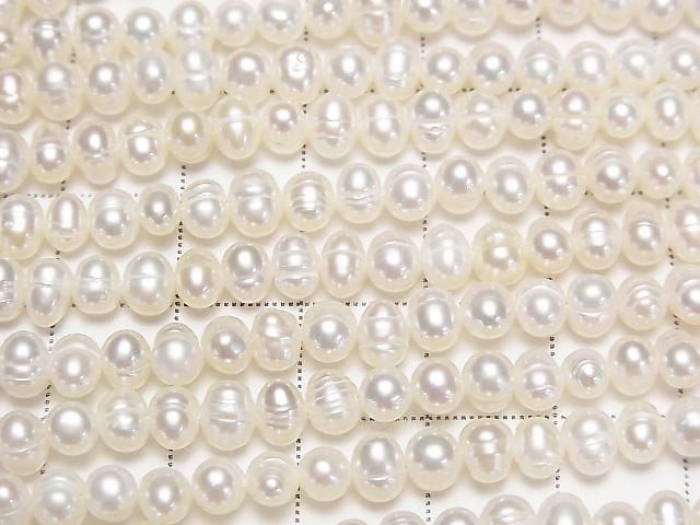 [Video] Fresh Water Pearl AA Wrinkle Potato 5mm White 1strand beads (approx. 13 inches/32 cm)