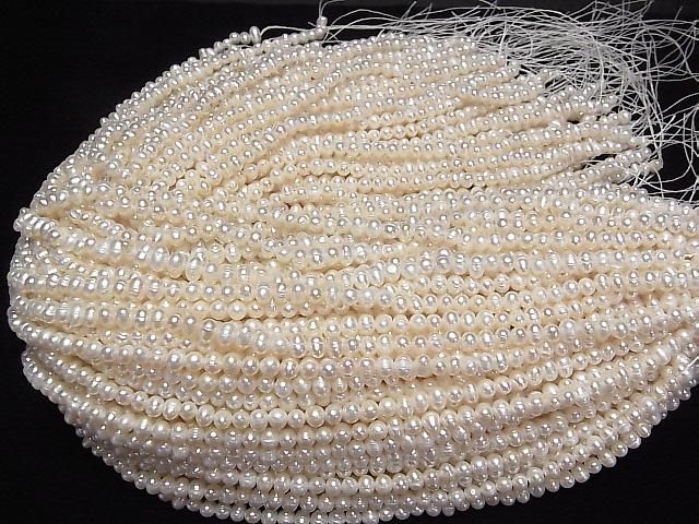 [Video] Fresh Water Pearl AA Wrinkle Potato 5mm White 1strand beads (approx. 13 inches/32 cm)