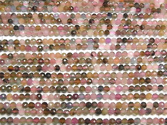[Video] High Quality! Multicolor Tourmaline AA++ Faceted Round 4mm 1strand beads (approx. 15 inches/36 cm)