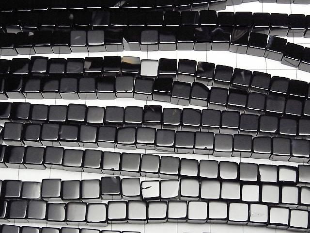 [Video] Black Agate Cube 6x6x6mm 1strand beads (approx. 15 inches/37 cm)