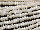 [Video] Fresh Water Pearl AA White Rondelle 3-4mm 1strand beads (approx. 14 inches/35 cm)