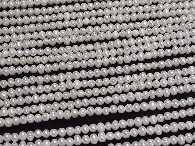 [Video] Fresh Water Pearl AA Potato 3-3.5mm White 1strand beads (approx. 15 inches/36 cm)