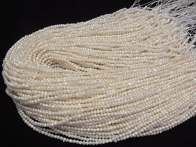 [Video] Fresh Water Pearl AA Potato 3mm White 1strand beads (approx. 14 inches/35 cm)