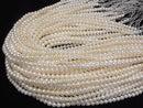 [Video] Fresh Water Pearl AA++ Semi-Round 5-5.5mm White 1strand beads (approx. 15 inches/36 cm)